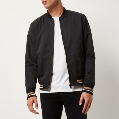 Black tipped bomber jacket
